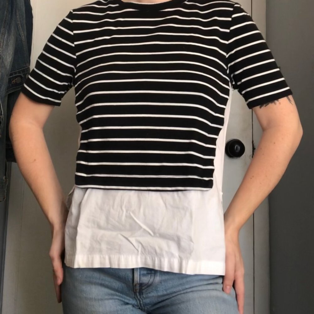 Layered Look English Factory Striped Shirt